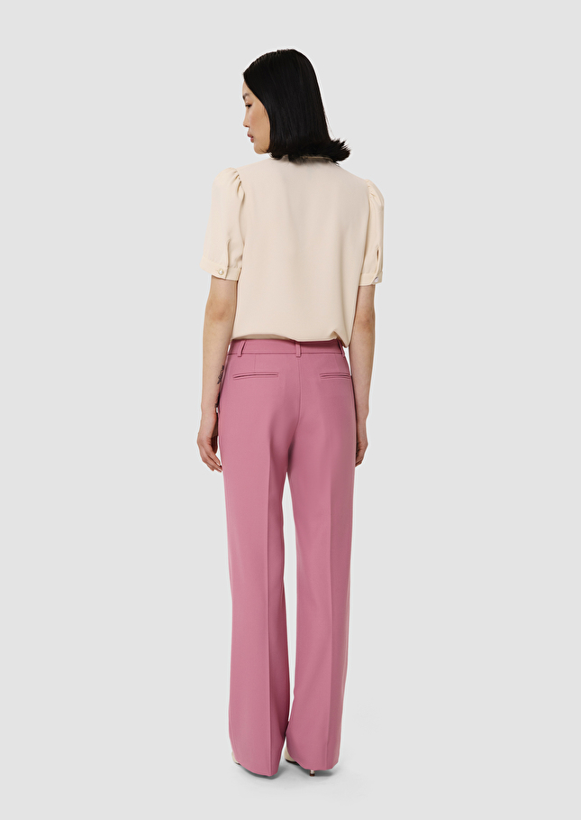 Poupee rose tailored wool pants Rosewood TARA JARMON UK