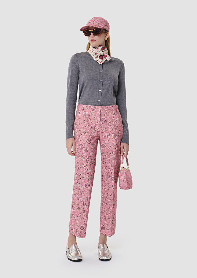 Pampille pink pants with bandana pattern Rosewood TARA JARMON UK