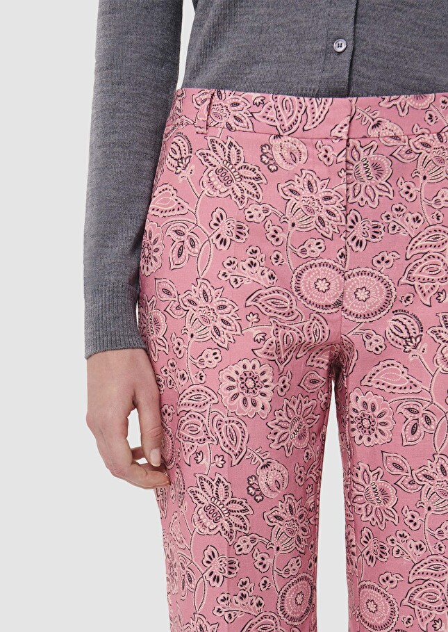 Pampille pink pants with bandana pattern Rosewood TARA JARMON UK