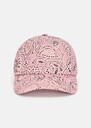 Carole pink bandana pattern cotton and linen cap Blush, Grey, Rosewood TARA JARMON UK