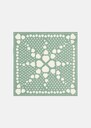 Estee green silk scarf with green hearts Lime tree TARA JARMON UK