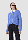 Giuda blue cotton cardigan Bonbon, Horizon, Off-white TARA JARMON UK