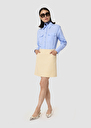 Janice yellow tailored skirt in slub fabric Green, Vanilla TARA JARMON UK