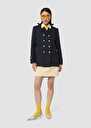 Mannie midnight blue double cotton coat Night TARA JARMON UK