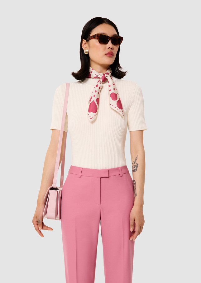 Perla ecru ribbed knit sweater Off-white TARA JARMON UK