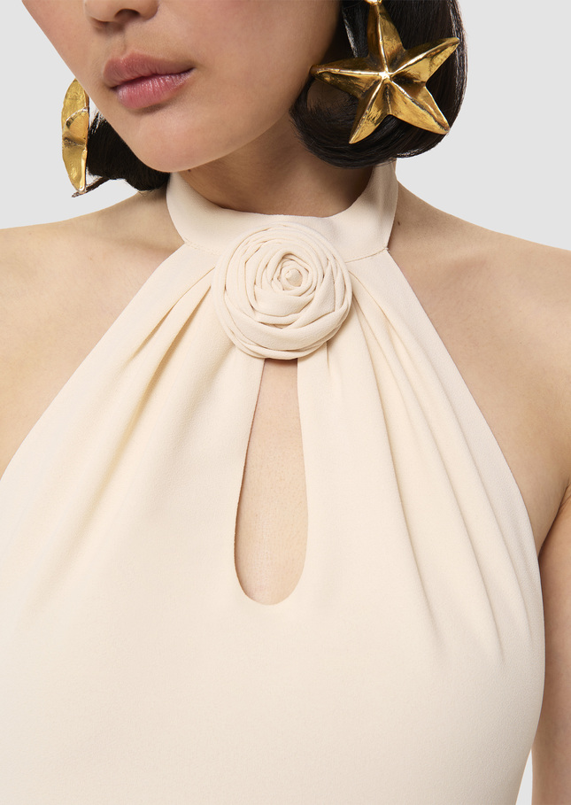 Rosanne ecru crepe dress Off-white TARA JARMON UK