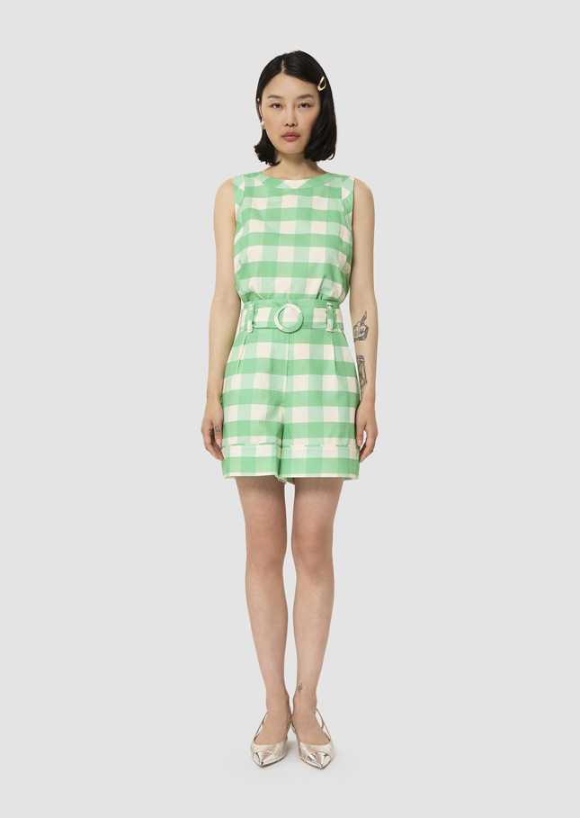 Shelby green gingham short Green TARA JARMON UK