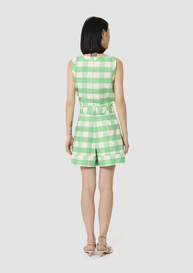 Shelby green gingham short Green TARA JARMON UK