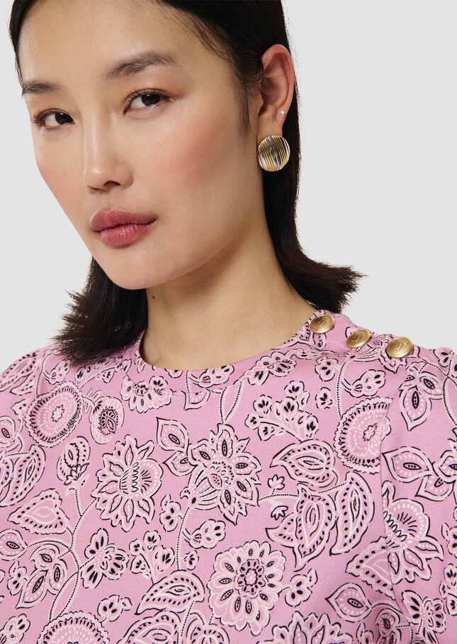 Tampa pink t-shirt with bandana pattern Rosewood TARA JARMON UK