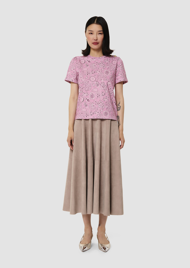 Tampa pink t-shirt with bandana pattern Rosewood TARA JARMON UK