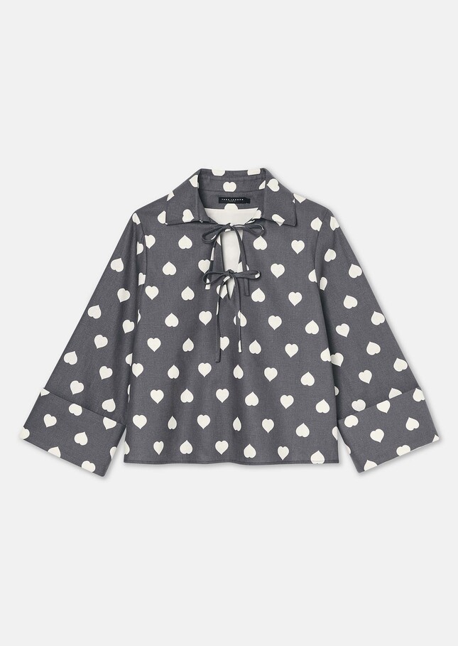 Tao grey Top with white hearts Grey TARA JARMON UK