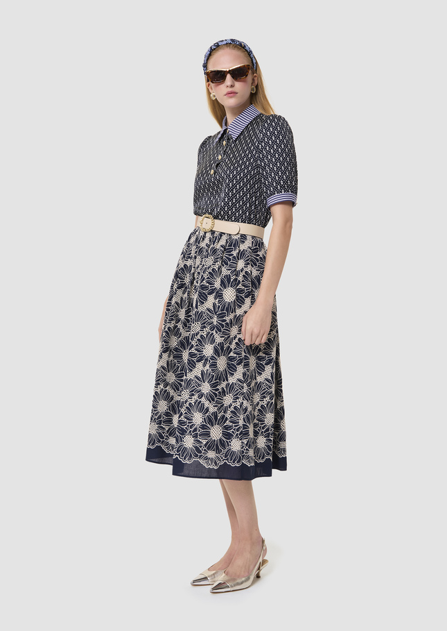 Tilly midnight blue floral print top Night TARA JARMON UK