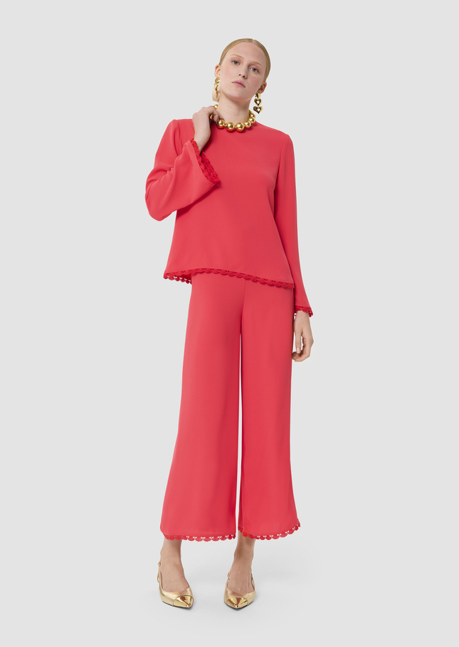 Tazzio red crepe top Poppy TARA JARMON UK