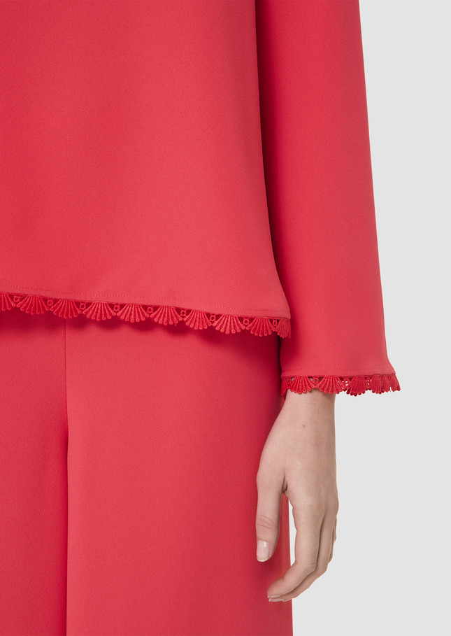 Tazzio red crepe top Poppy TARA JARMON UK