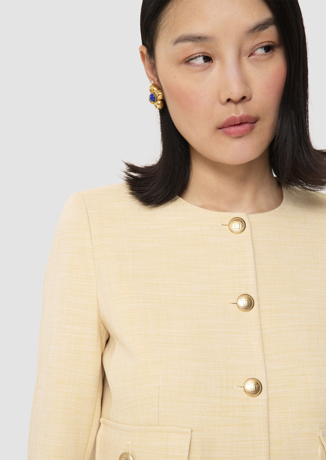 Vinny yellow flammed fabric jacket Vanilla TARA JARMON UK
