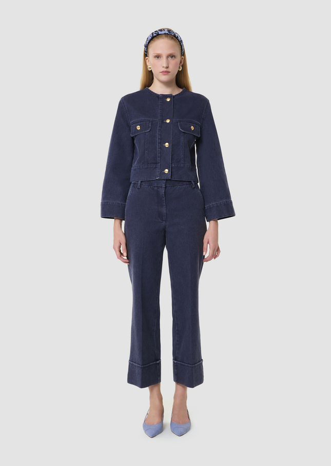Vick blue dark denim jacket Indigo TARA JARMON UK