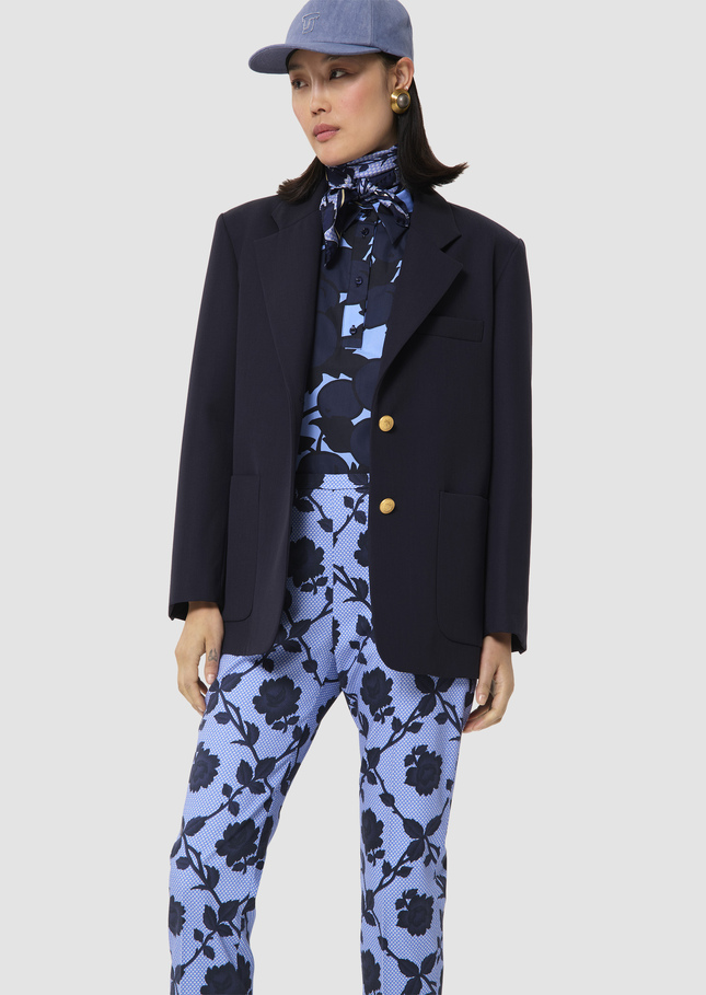 Valentin midnight blue tailored wool jacket Night TARA JARMON UK