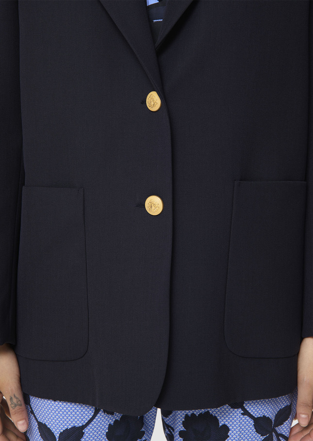 Valentin midnight blue tailored wool jacket Night TARA JARMON UK