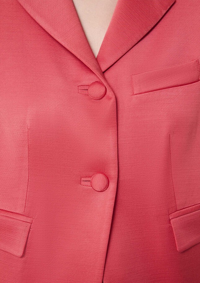 Valensole red satin linen jacket Poppy TARA JARMON UK