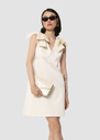 Remarquable ecru satin linen dress Off-white, Poppy TARA JARMON UK