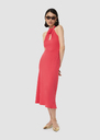 Rosanne red crepe dress Off-white, Poppy TARA JARMON UK