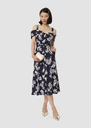 Raquelita midnight blue floral print dress Night TARA JARMON UK