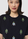 Tarabee midnight blue jersey T-shirt with pearl detail Night TARA JARMON UK