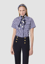 Taormina blue gingham top Night TARA JARMON UK