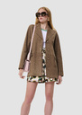 Vanda brown velvet leather jacket Nut brown TARA JARMON UK