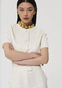 Verdi ecru satin linen jacket Off-white, Poppy TARA JARMON UK