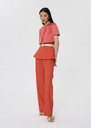 Verdi red satin linen jacket Off-white, Poppy TARA JARMON UK