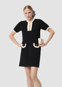 Roller midnight blue two-tone midnight blue and ecru dress Night TARA JARMON UK