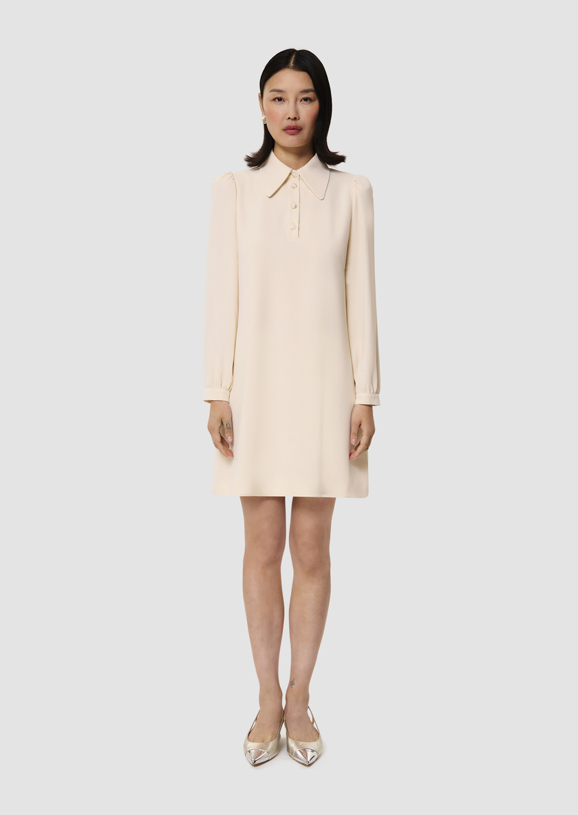 Rolfo ecru crepe dress Off-white TARA JARMON UK