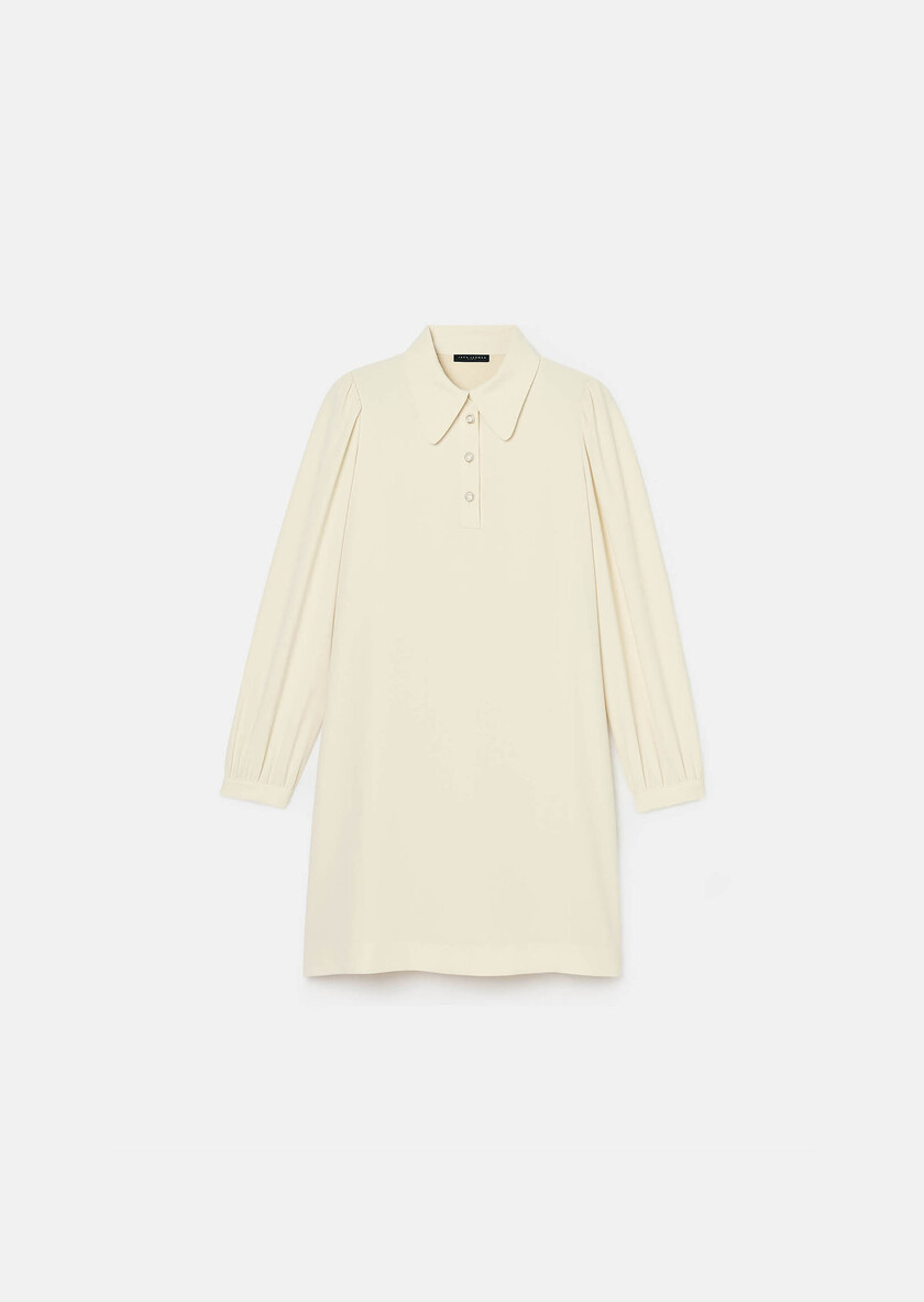 Rolfo ecru crepe dress Off-white TARA JARMON UK