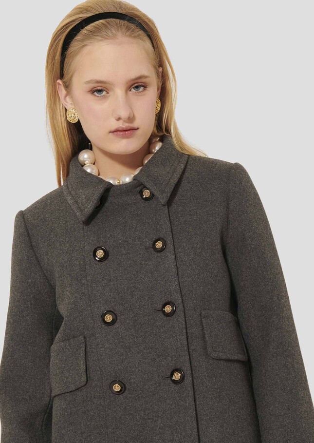 Grey wool coat Marceau Gray grey TARA JARMON UK