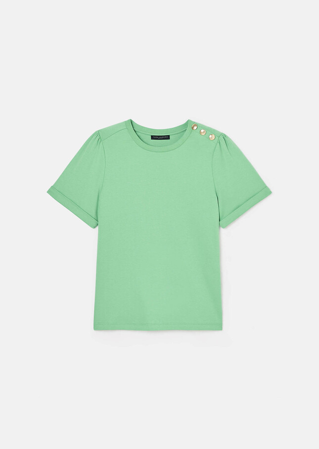 Tampa green double cotton t-shirt Pistache TARA JARMON UK