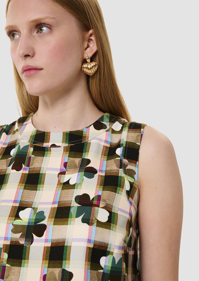 Tepee green top with trefle pattern Thym TARA JARMON UK