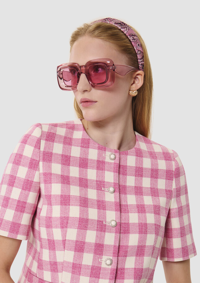 Vanita pink gingham jacket Bonbon TARA JARMON UK
