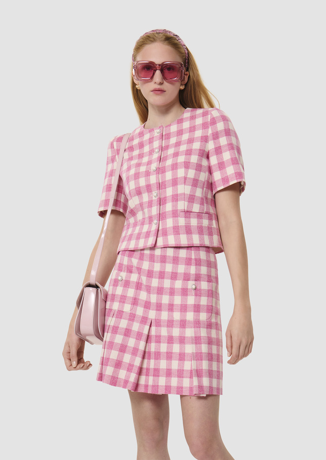 Vanita pink gingham jacket Bonbon TARA JARMON UK