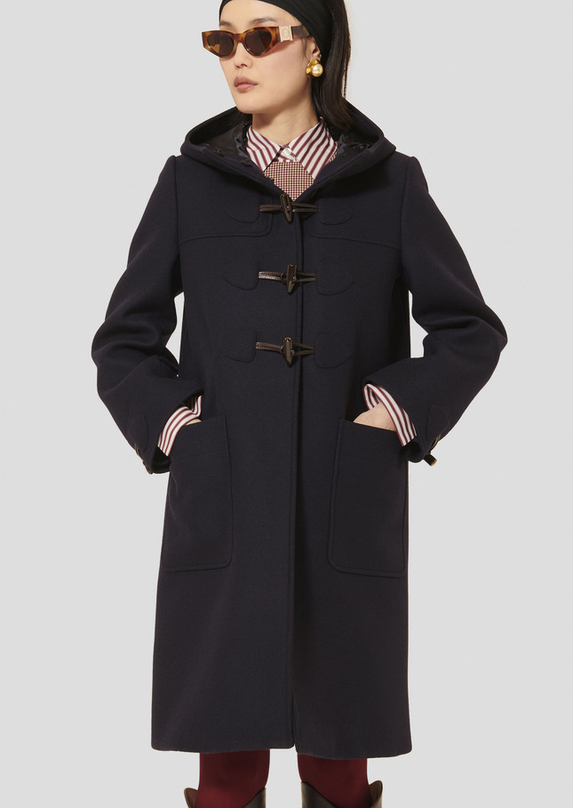 Midnight blue wool coat Manoela Night TARA JARMON UK