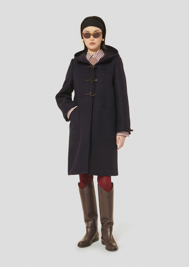 Midnight blue wool coat Manoela Night TARA JARMON UK