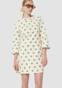 Rivanna ecru hearts print dress Pistache TARA JARMON UK