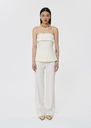 Tonnie ecru tailored canvas top Off-white, Poppy TARA JARMON UK