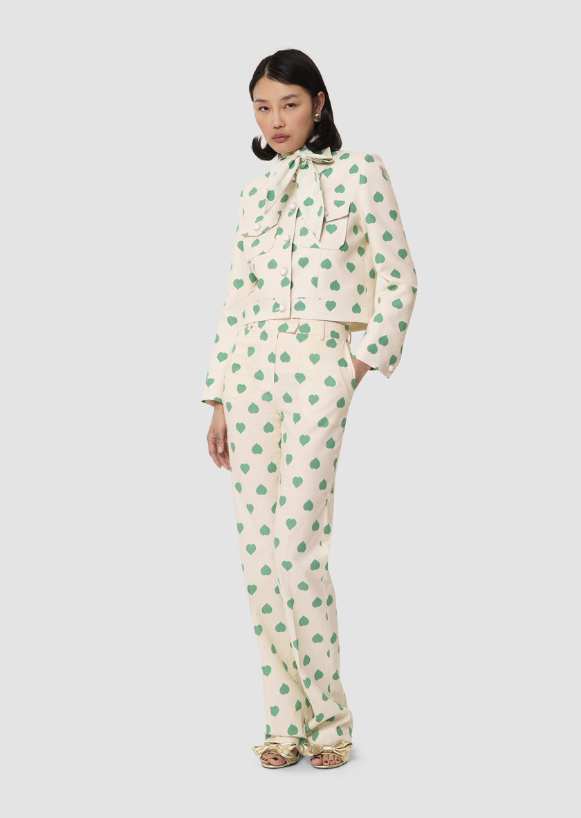 Poupee green heart print pants Pistache TARA JARMON UK