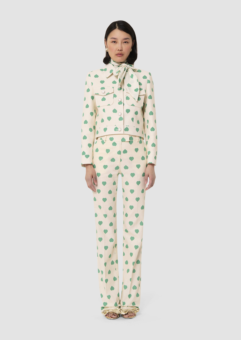 Poupee green heart print pants Pistache TARA JARMON UK