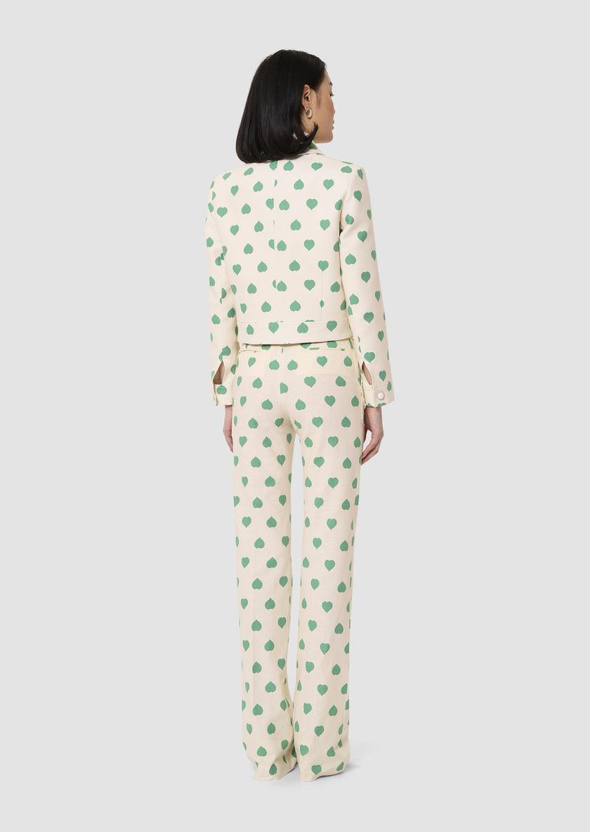 Poupee green heart print pants Pistache TARA JARMON UK