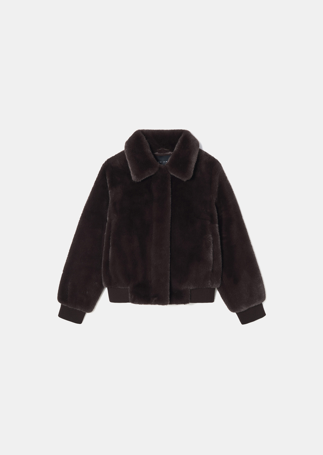 Bianca Jacket brown faux fur curly Chocolate TARA JARMON UK