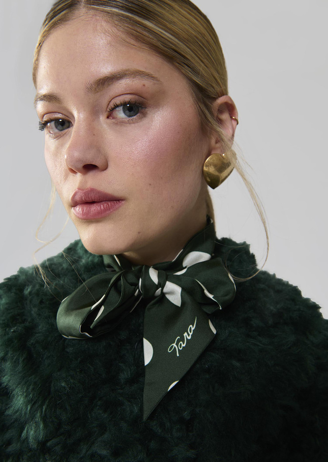 Edith scarf English green silk Vert anglais TARA JARMON UK