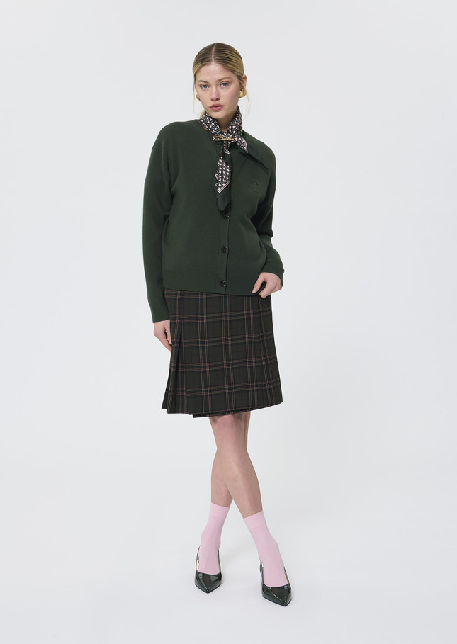 Gibus Vest green in compact merino wool Green TARA JARMON UK