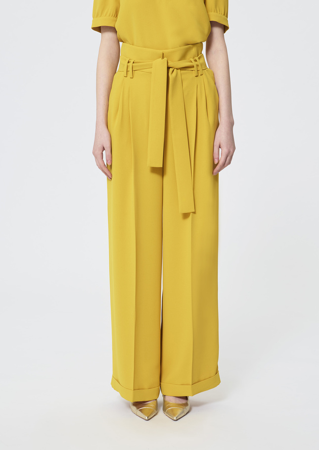 Pia Pants Lemon yellow crepe Lemon yellow TARA JARMON UK